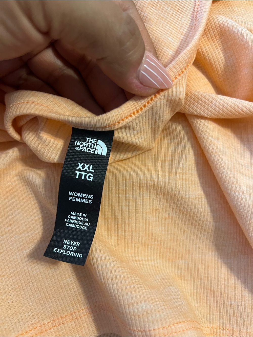 The North Face Women's Scoop-Back Short Sleeve Tee in Peach - Picture 7 of 7
